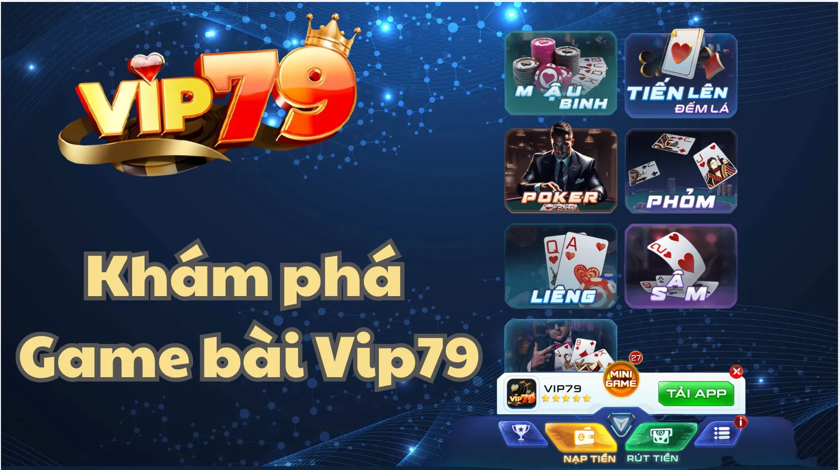 Các bước vào sảnh game bài Vip79 nhanh chóng