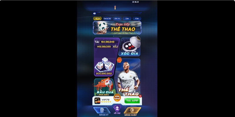 Sảnh game hấp dẫn tại VIP79 hiện nay